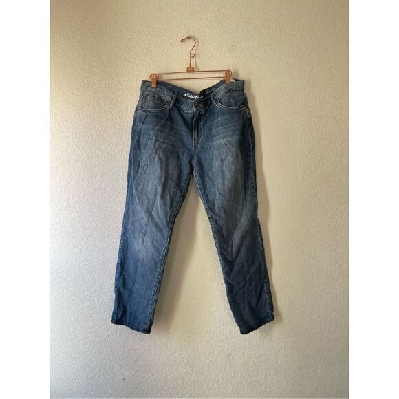 Eddie Bauer flannel lined boyfriend‎ relaxed fit jeans 12 petite - Picture 1 of 11
